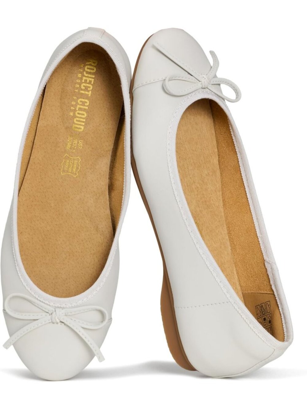 Women's Cool Grey Genuine Leather Insole Ballet Lightweight Mary Jane Flat Shoes